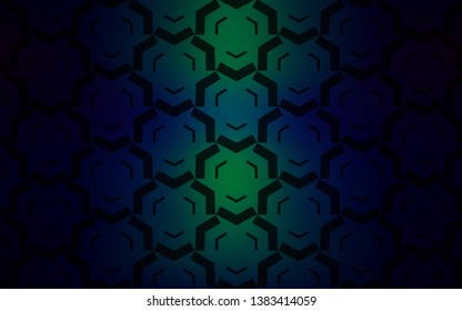 Dark Blue, Green vector background with curved lines. Colorful illustration in abstract style with gradient. Colorful wave pattern for your design.