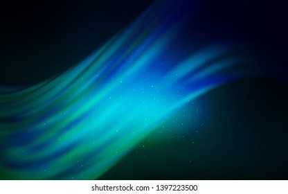 Dark Blue, Green vector background with astronomical stars. Shining illustration with sky stars on abstract template. Best design for your ad, poster, banner.