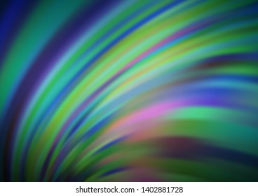 Dark Blue, Green vector background with lamp shapes. Modern gradient abstract illustration with bandy lines. The elegant pattern for brand book.