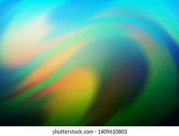 Dark Blue, Green vector background with curved circles. A completely new color illustration in marble style. A new texture for your  ad, booklets, leaflets.