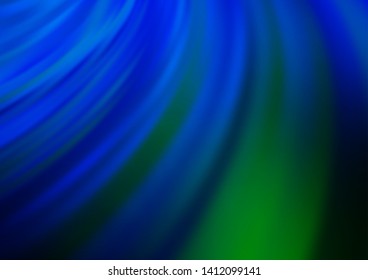 Dark Blue, Green vector background with curved circles. Brand new colored illustration in marble style with gradient. Textured wave pattern for backgrounds.