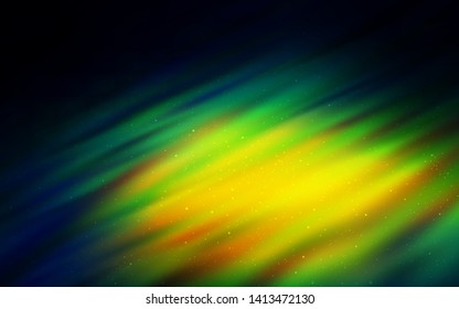 Dark Blue, Green vector background with astronomical stars. Shining illustration with sky stars on abstract template. Smart design for your business advert.