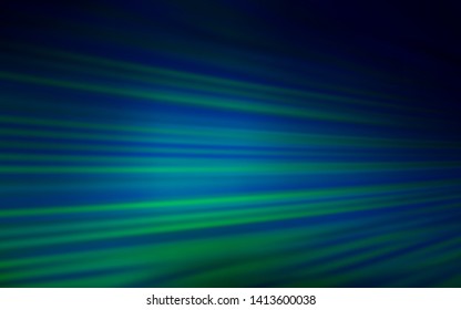 Dark Blue, Green vector background with stright stripes. Lines on blurred abstract background with gradient. Pattern for your busines websites.