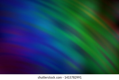 Dark Blue, Green vector background with curved lines. A circumflex abstract illustration with gradient. Pattern for your business design.