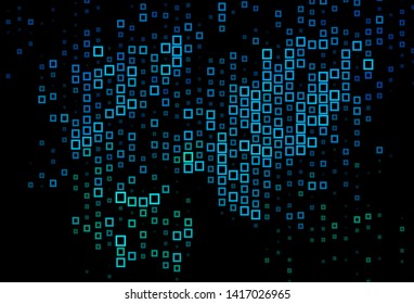 Dark Blue, Green vector background with rectangles. Glitter abstract illustration with rectangular shapes. Pattern for busines ad, booklets, leaflets