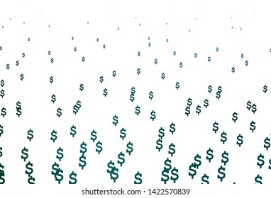 Dark Blue, Green vector background with Dollar. Abstract illustration with colored financial digital symbols. Smart design for your business advert of economic, wealth.