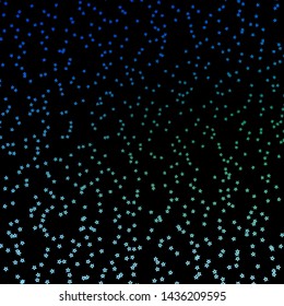 Dark Blue, Green vector background with colorful stars. Colorful illustration in abstract style with gradient stars. Pattern for new year ad, booklets.