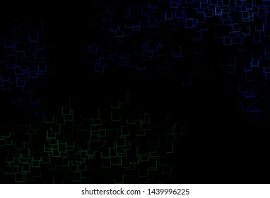 Dark Blue, Green vector background with rectangles. Beautiful illustration with rectangles and squares. Best design for your ad, poster, banner.