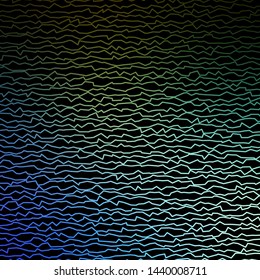 Dark Blue, Green vector background with wry lines. Abstract illustration with gradient bows. Pattern for websites, landing pages.
