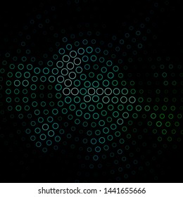Dark Blue, Green vector background with circles. Abstract colorful disks on simple gradient background. Pattern for wallpapers, curtains.
