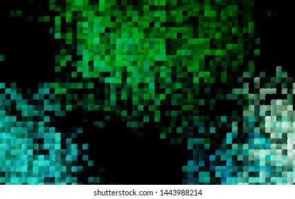 Dark Blue, Green vector background with rectangles. Glitter abstract illustration with rectangular shapes. Smart design for your business advert.