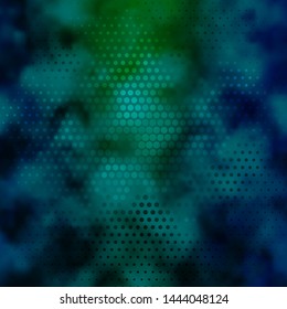 Dark Blue, Green vector background with circles. Illustration with set of shining colorful abstract spheres. Pattern for websites, landing pages.