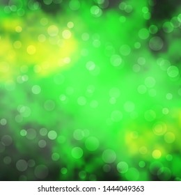 Dark Blue, Green vector background with circles. Illustration with set of shining colorful abstract spheres. New template for your brand book.