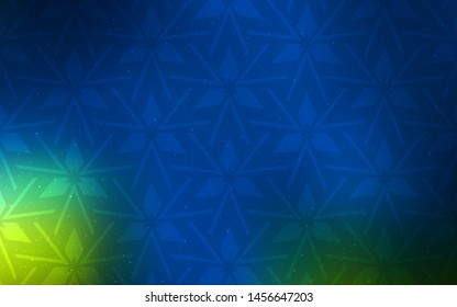 Dark Blue, Green vector background with triangles. Triangles on abstract background with colorful gradient. Template for wallpapers.