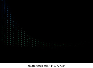 Dark Blue, Green vector background with hexagons. Abstract illustration with colorful hexagons. New design for website's poster, banner.
