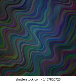Dark Blue, Green vector background with wry lines. Colorful illustration in abstract style with bent lines. Pattern for booklets, leaflets.