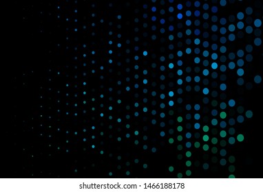 Dark Blue, Green vector background with bubbles. Abstract illustration with colored bubbles in nature style. Pattern for beautiful websites.