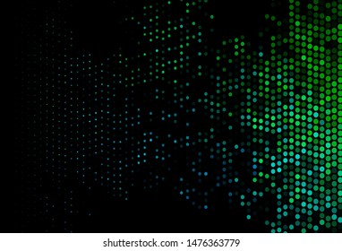 Dark Blue, Green vector background with bubbles. Blurred decorative design in abstract style with bubbles. Template for your brand book.