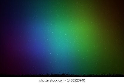 Dark Blue, Green vector background with astronomical stars. Space stars on blurred abstract background with gradient. Pattern for astronomy websites.