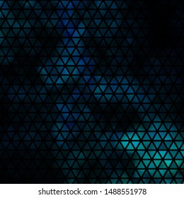Dark Blue, Green vector background with polygonal style. Triangles on abstract background with colorful gradient. Template for wallpapers.