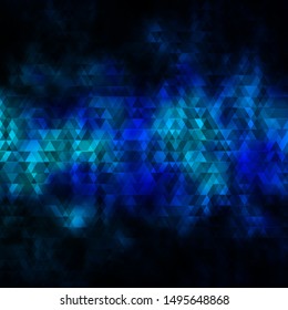 Dark Blue, Green vector background with lines, triangles. Shining abstract illustration with colorful triangles. Design for your promotions.