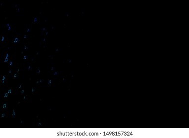 Dark Blue, Green vector background with music symbols. Isolated colorful music keys on abstract background. Pattern for websites of musitians.