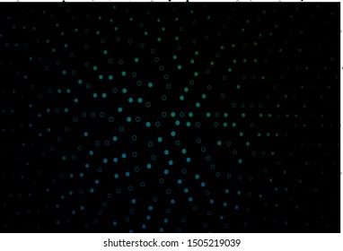 Dark Blue, Green vector background with bubbles. Blurred bubbles on abstract background with colorful gradient. Design for posters, banners.