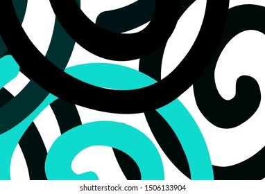 Dark Blue, Green vector background with curved lines. Colorful illustration in abstract style with gradient. A new texture for your  ad, booklets, leaflets.