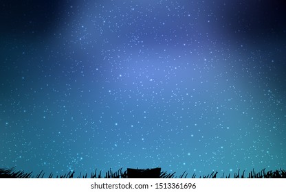 Dark Blue, Green vector background with galaxy stars. Shining colored illustration with bright astronomical stars. Pattern for futuristic ad, booklets.