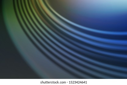 Dark Blue, Green vector background with wry lines. Colorful geometric sample with gradient lines.  Template for cell phone screens.