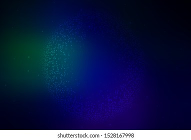 Dark Blue, Green vector background with galaxy stars. Shining illustration with sky stars on abstract template. Template for cosmic backgrounds.