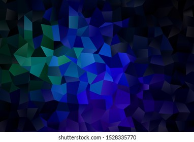 Dark Blue, Green vector background in polygonal style. Beautiful illustration with rectangles and squares. The template can be used as a background.