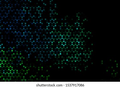 Dark Blue, Green vector background with rectangles. Abstract gradient illustration with rectangles. Best design for your ad, poster, banner.