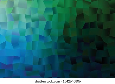 Dark Blue, Green vector background with rectangles. Glitter abstract illustration with rectangular shapes. Best design for your ad, poster, banner.
