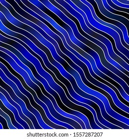 Dark Blue, Green vector background with bent lines. Abstract illustration with gradient bows. Pattern for ads, commercials.