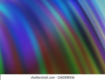 Dark Blue, Green vector background with bent lines. Glitter abstract illustration with wry lines. A completely new template for your business design.