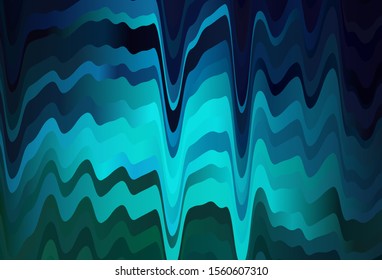 Dark Blue, Green vector background with curved lines. A circumflex abstract illustration with gradient. New composition for your brand book.