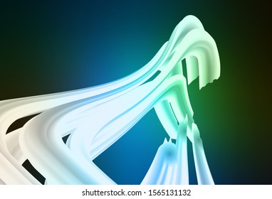 Dark Blue, Green vector background with lines. Creative illustration in halftone style with gradient. New composition for your brand book.