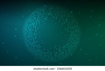 Dark Blue, Green vector background with galaxy stars. Space stars on blurred abstract background with gradient. Best design for your ad, poster, banner.