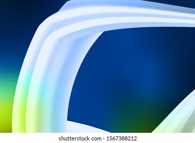 Dark Blue, Green vector background with curved lines. Glitter abstract illustration with wry lines. Elegant pattern for a brand book.