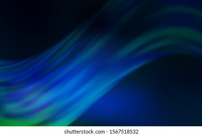 Dark Blue, Green vector background with astronomical stars. Shining colored illustration with bright astronomical stars. Pattern for astronomy websites.