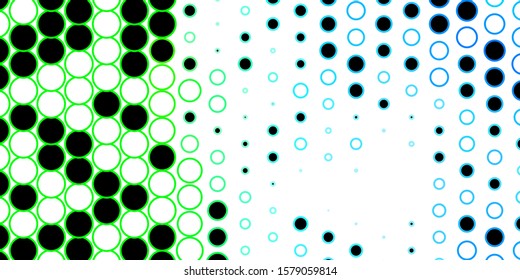 Dark Blue, Green vector background with circles. Abstract colorful disks on simple gradient background. Pattern for booklets, leaflets.