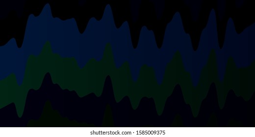 Dark Blue, Green vector background with curves. Colorful illustration, which consists of curves. Smart design for your promotions.
