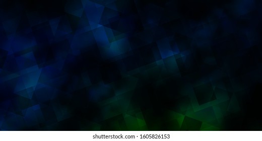 Dark Blue, Green vector background with triangles. Decorative design in abstract style with triangles. Pattern for websites.