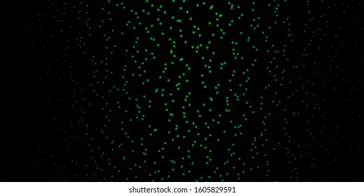 Dark Blue, Green vector background with small and big stars. Modern geometric abstract illustration with stars. Design for your business promotion.