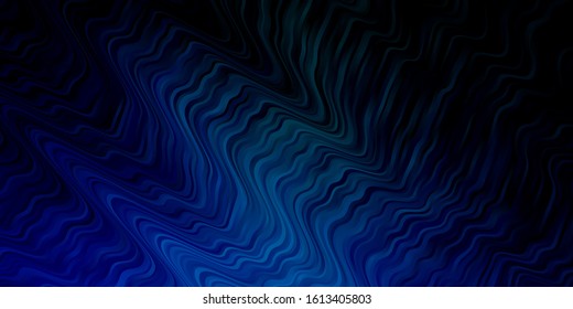 Dark Blue, Green vector background with lines. Colorful abstract illustration with gradient curves. Best design for your ad, poster, banner.