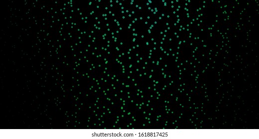 Dark Blue, Green vector background with small and big stars. Modern geometric abstract illustration with stars. Design for your business promotion.