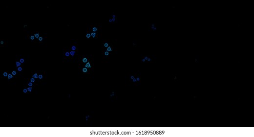 Dark Blue, Green vector background with occult symbols. Illustration with magical signs of spiritual power. Design for magic, spiritual events.