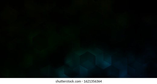 Dark Blue, Green vector background with hexagons. Design in abstract style with hexagons. Design for website posters, banners.