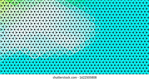 Dark Blue, Green vector background with occult symbols. Illustration with magical signs of spiritual power. Design for magic, spiritual events.